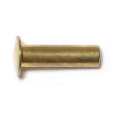 Midwest Fastener Tubular Rivet, Truss Head, 1/8 in Dia., 7/16 in L, Steel Body, 48 PK 61867